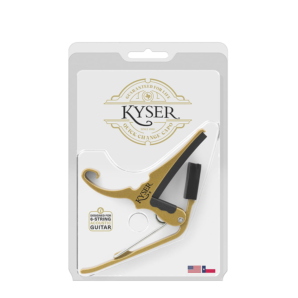 Kyser Musical Products Quick-Change Guitar Capo, KG6ABA, Abalone - For 6-String Acoustic Guitars, Made in USA, Quality, Strong, Lightweight, Quick & Easy Key Changes, Innovative, Perfect Fit