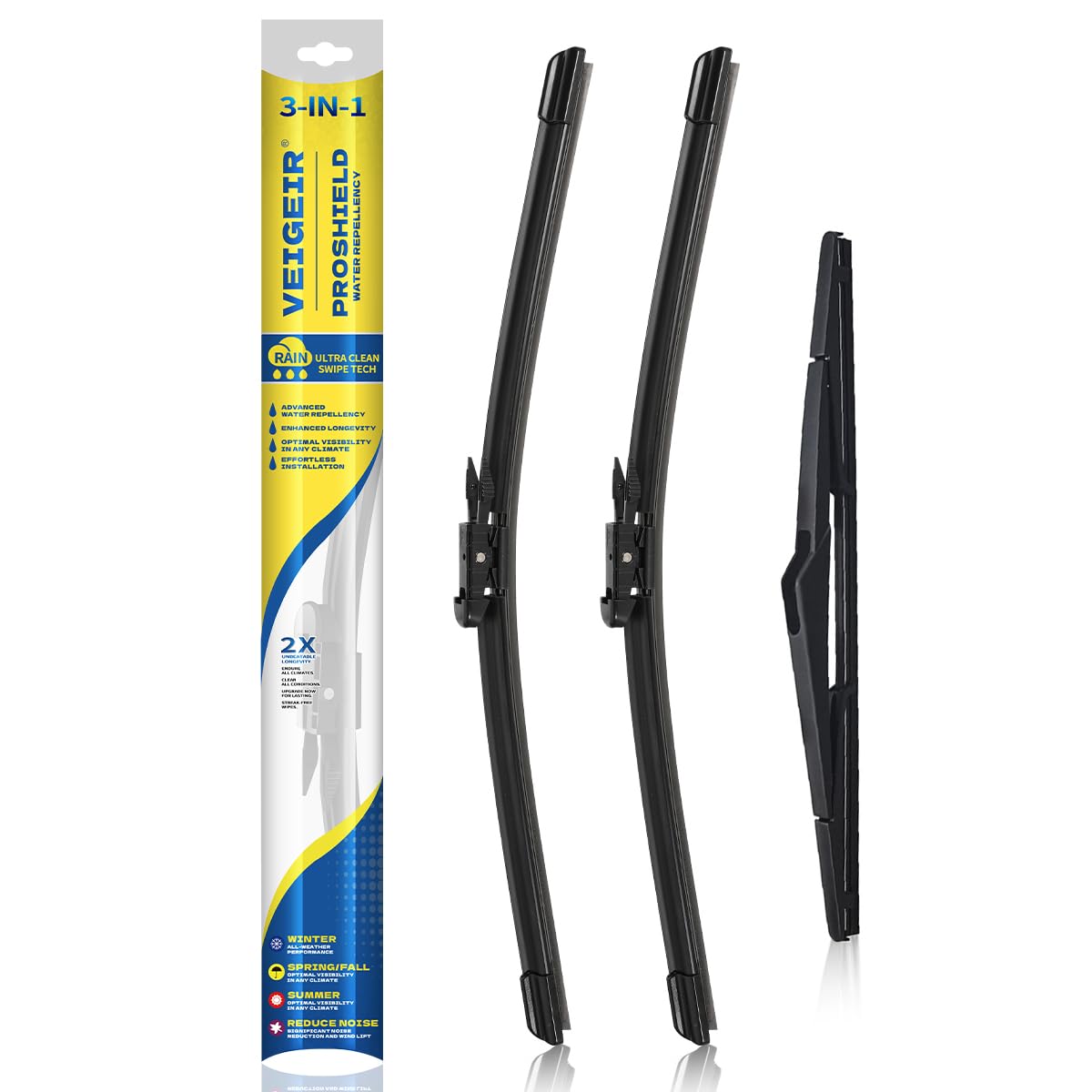 3 Pack Windshield Wiper Blades Compatible with Ford Escape 2008 2009 2010 2011 2012 Original Factory Quality Front Rear Wipers Blade Set for My Car - 20" 20" 12"