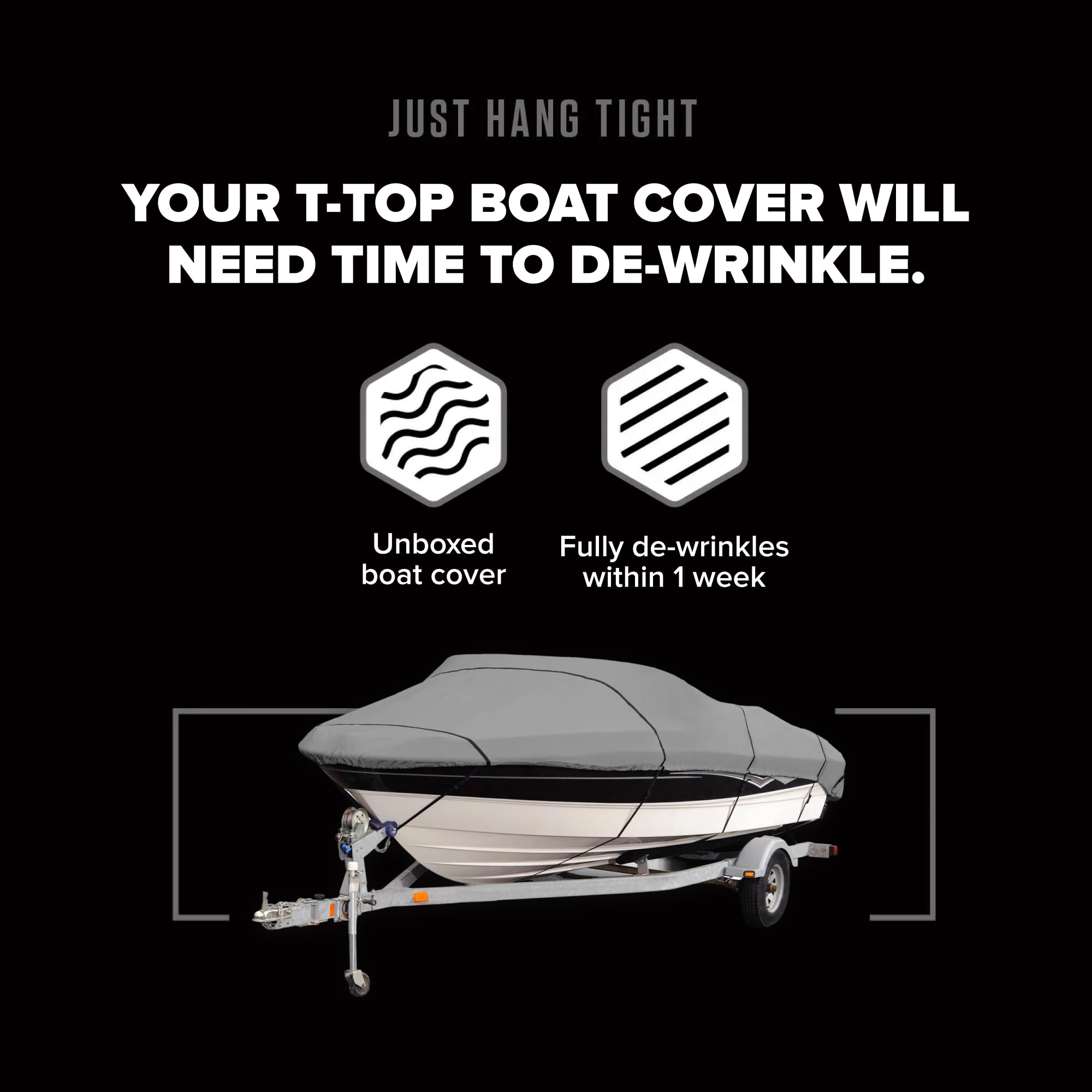 Budge B-620-X6 Blue 20'-22' Long (Beam Width up to 106") 600 Denier Waterproof Breathable Hard/T-Top Boat Cover