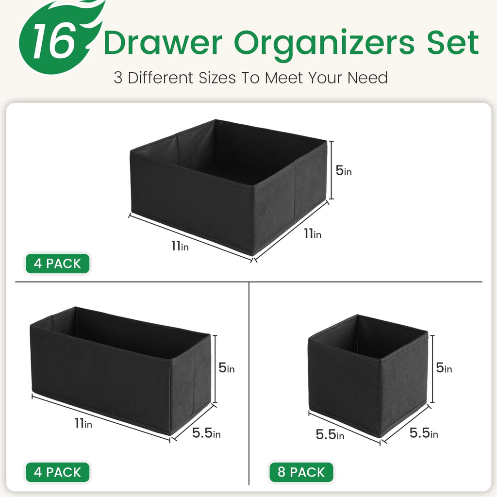 Criusia Drawer Organizer Clothes, 8 Pack Underwear Drawer Organizer, Foldable Cloth Storage Box Closet Organizers and Storage for Clothes, Socks, Scarves, Ties (Beige)