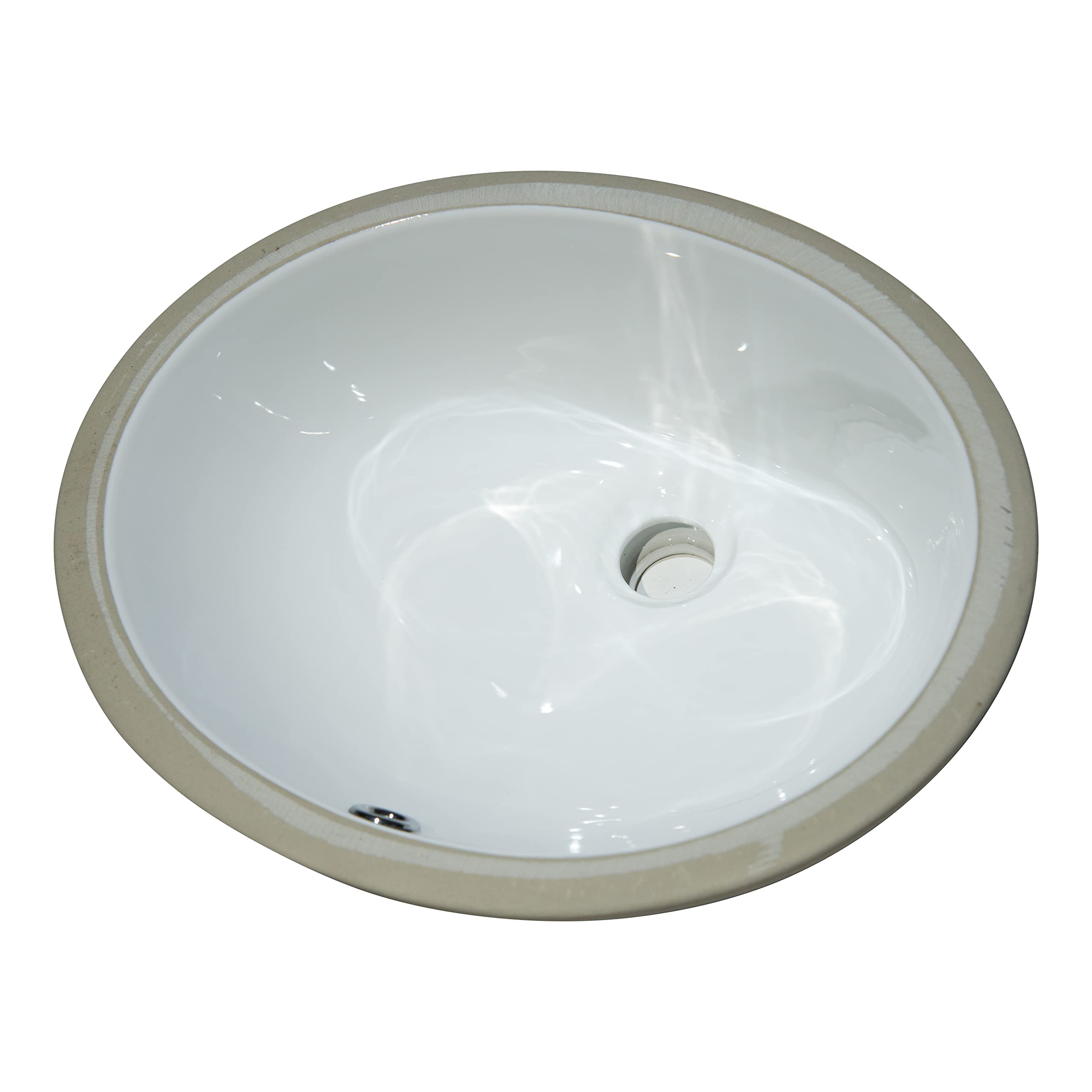 MSI 17.0” (L) x 14.125” (W) x 7.75” (H) Oval Porcelain Ceramic Undermount Bathroom Vanity Vessel Sink, White