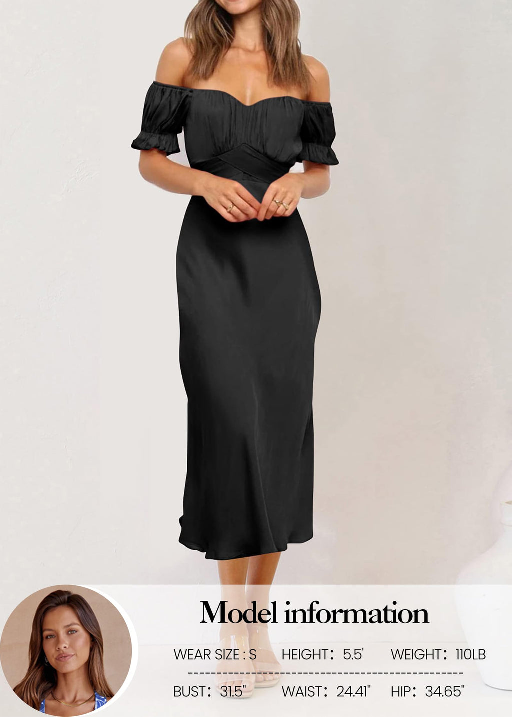 KIRUNDO Women's 2026 Spring Summer Satin Wedding Guest Midi Dress Off The Shoulder Wrap Party Cocktail Formal Prom Dresses