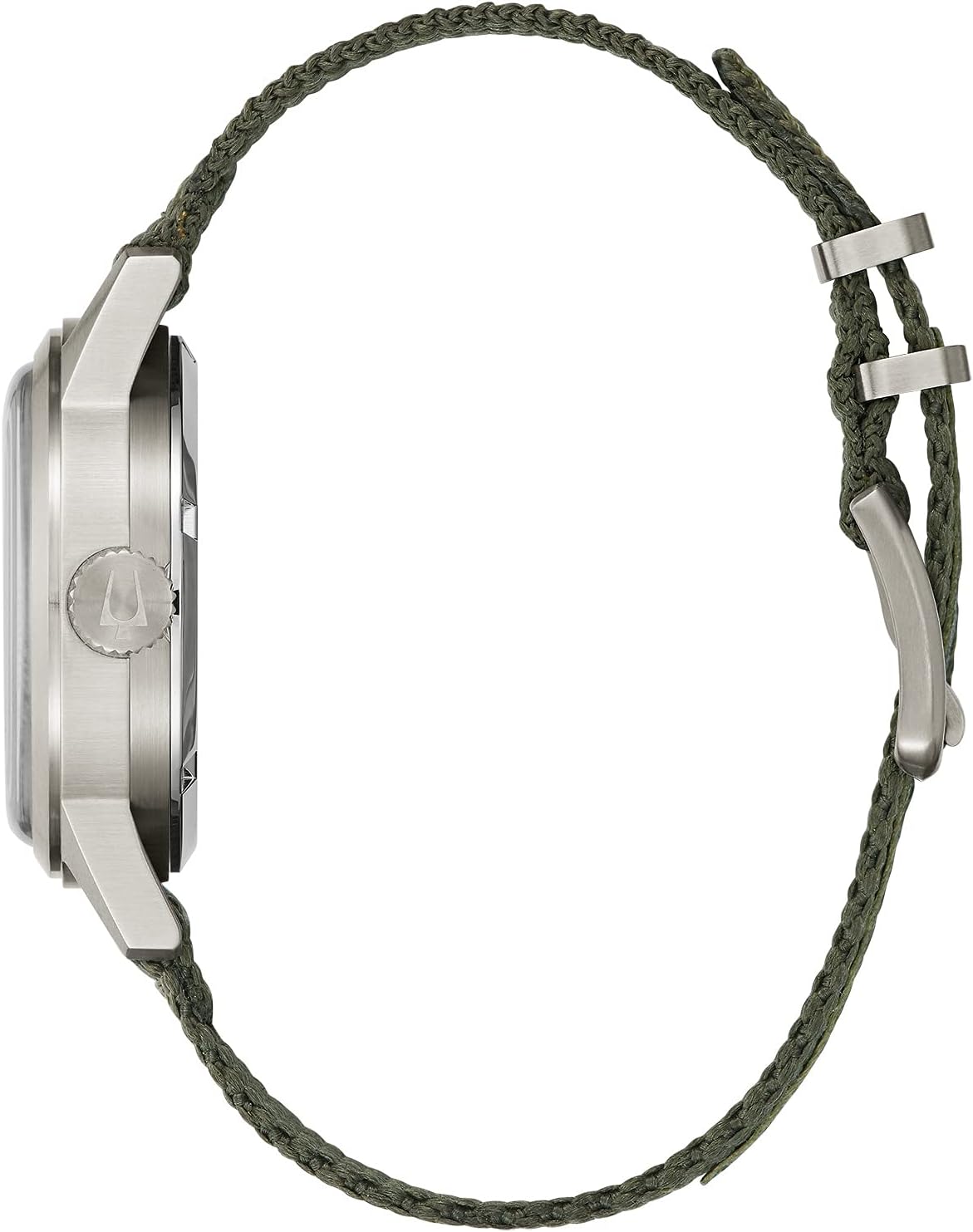 Bulova Men's Military Heritage Hack Veteran's Watchmaking Initiative Watch in Stainless Steel with 3-Hand Automatic, Green NATO Strap Style: 96A259