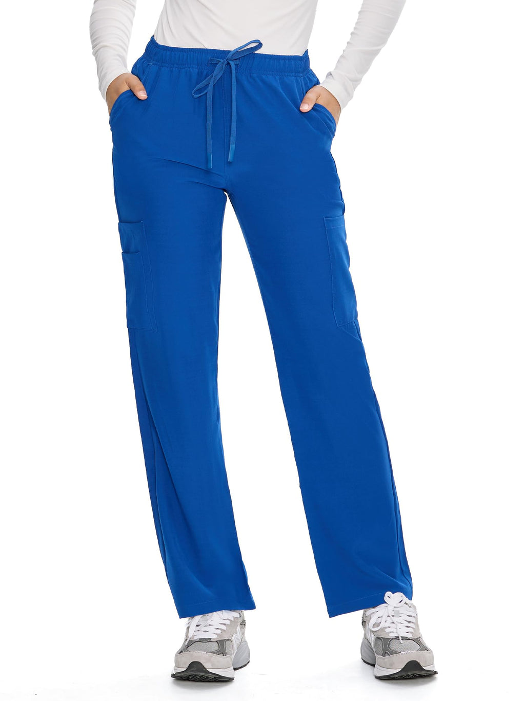 COZYFIT Straight Leg Scrub Pants for Women, Drawstring Soft Stretch, Anti-Wrinkle Women's Scrub Pants with 6 Pockets