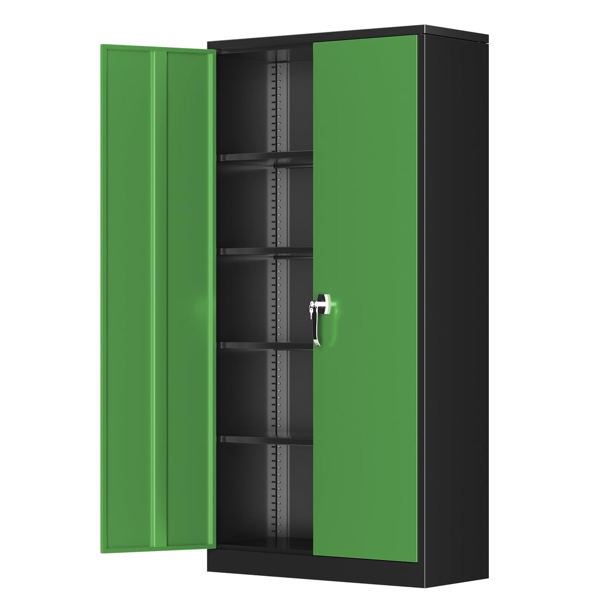 Greenvelly Metal Storage Cabinet, 36" Locking Storage Cabinet with Doors and Shelves, Lockable Storage Cabinets for Home Office, Utility Locker Cabinet, Steel Garage Cabinet with 2 Keys, Black
