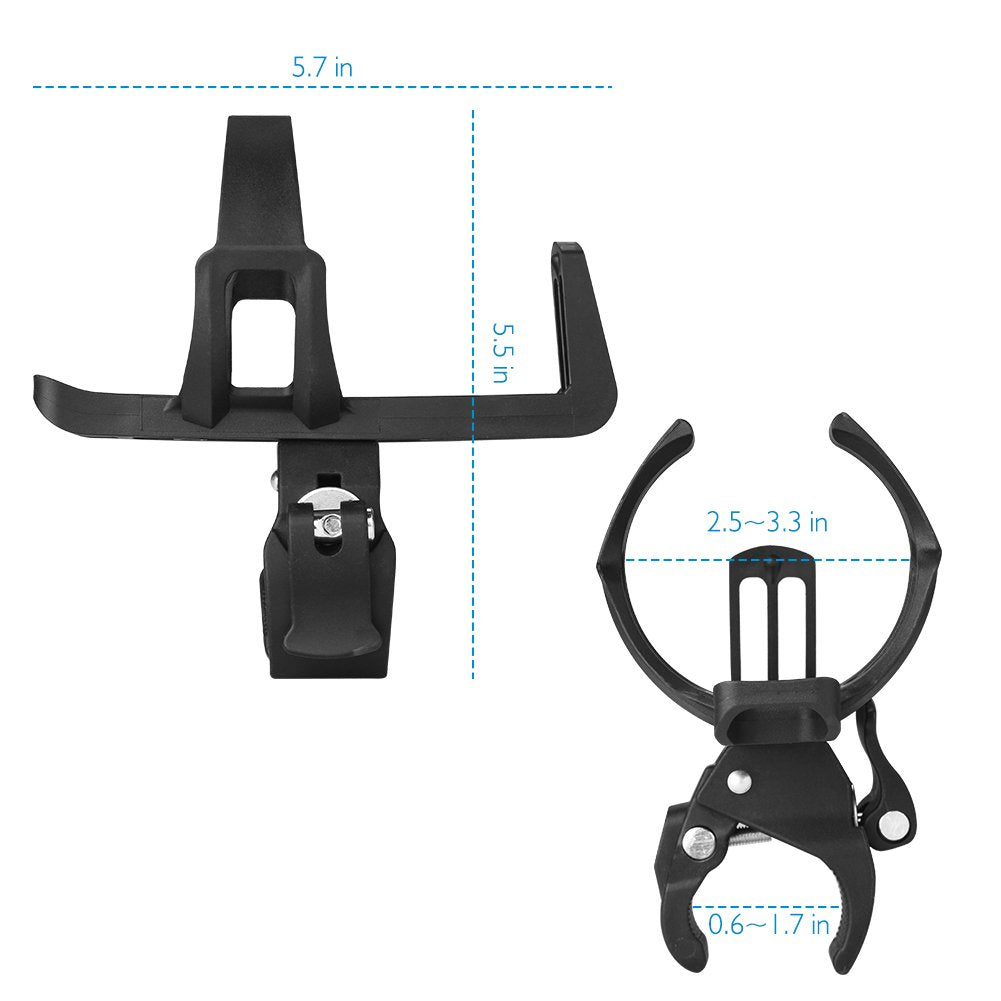 Accmor Bike Water Bottle Holders No Screws, Universal Bike Cup Holder, 360 Degree Rotatable Bike Water Bottle Cage, Water Bottle Holders for Kids Bike Adult Bike, Black