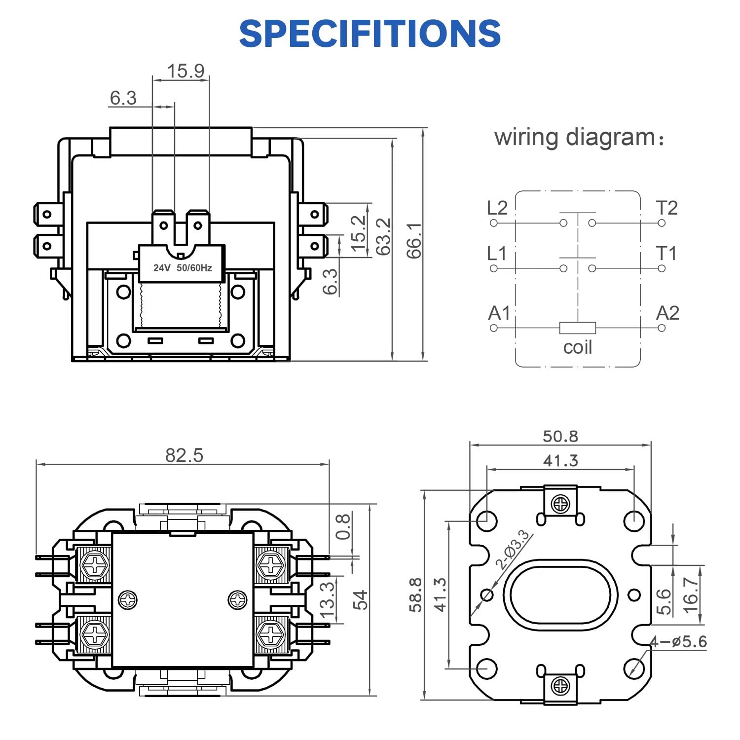 BOJACK 2 Poles FLA 30 Amp Coil 24 VAC Air Conditioner Condenser Compressor Contactor Motor Definite Purpose AC Contactor