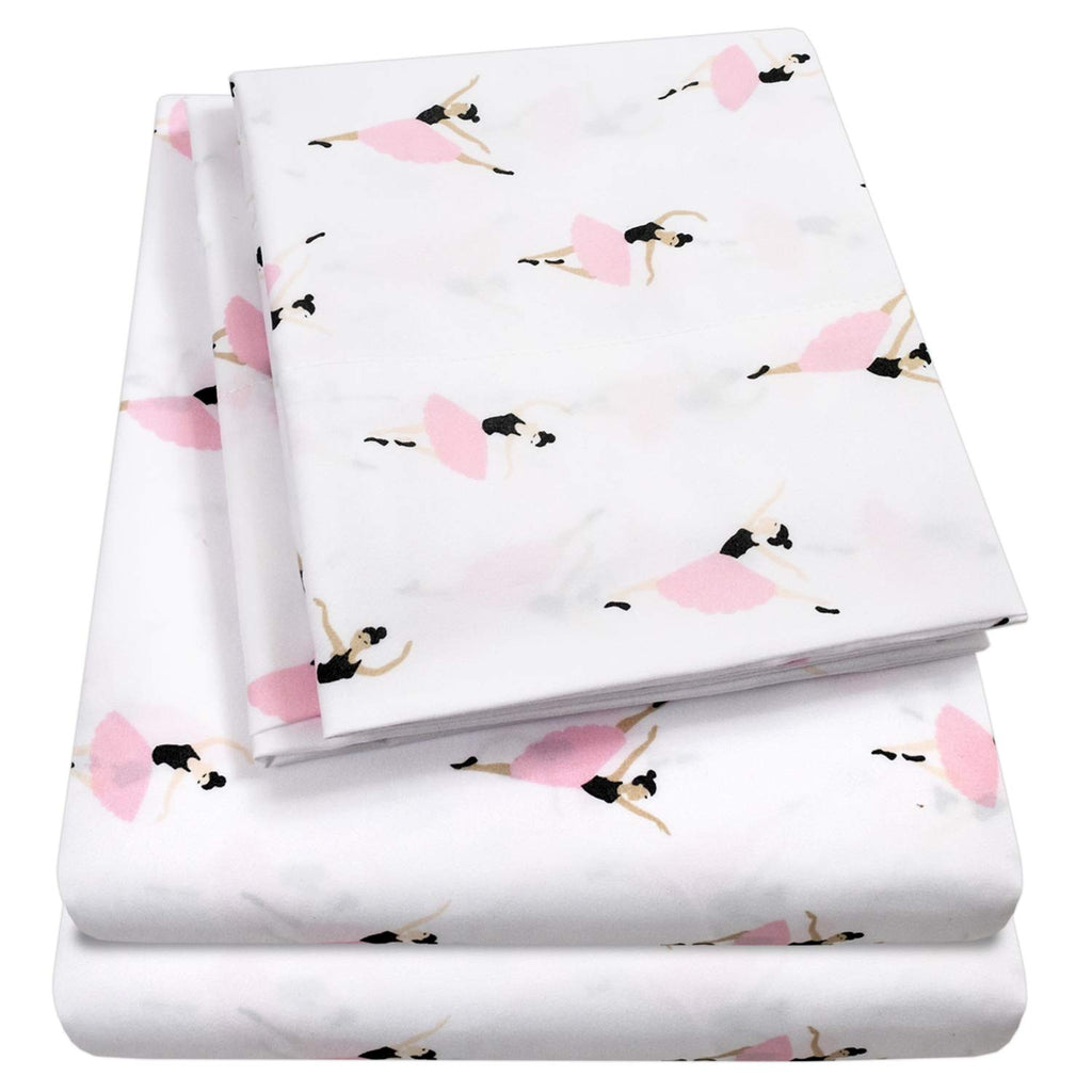 1500 Supreme Kids Bed Sheet Collection - Fun Colorful and Comfortable Boys and Girls Toddler Sheet Sets - Deep Pocket Wrinkle Free Soft and Cozy Bedding - Twin, Ballerinas