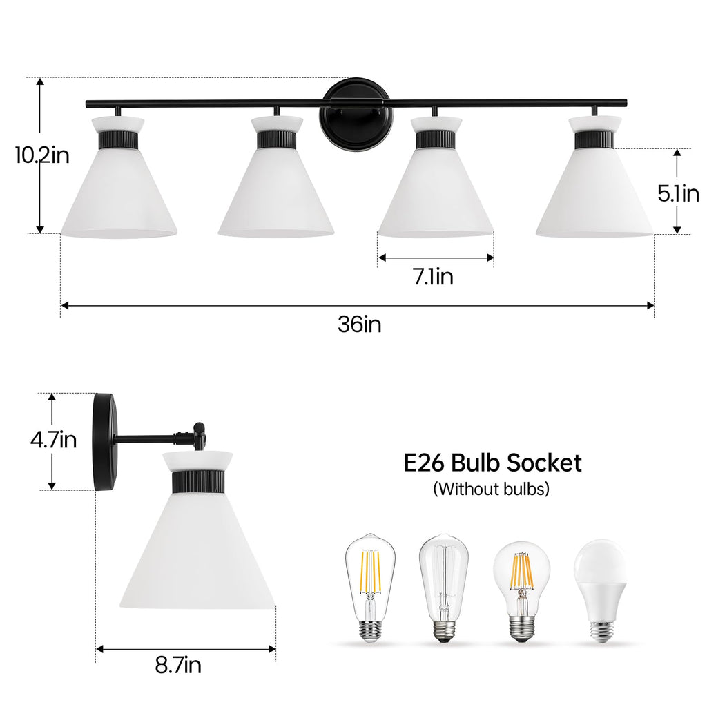 WOSHITU Gold Bathroom Light Fixtures: Modern Vanity Lighting Fixtures 2 Lights for Bathroom Mid Century Vanity Light Sconces Over Mirror with Frosted Milky Glass for Bath Bedroom Makeup
