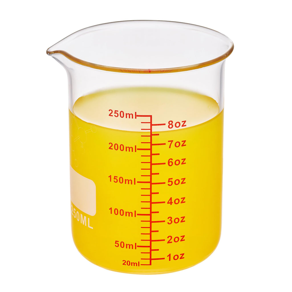 High Borosilicate Glass Measuring Cup-V-Shaped Spout，Glass Measuring Beaker for Kitchen or Restaurant, Easy to Read, 30 ML (1 Oz)-Pack of 2