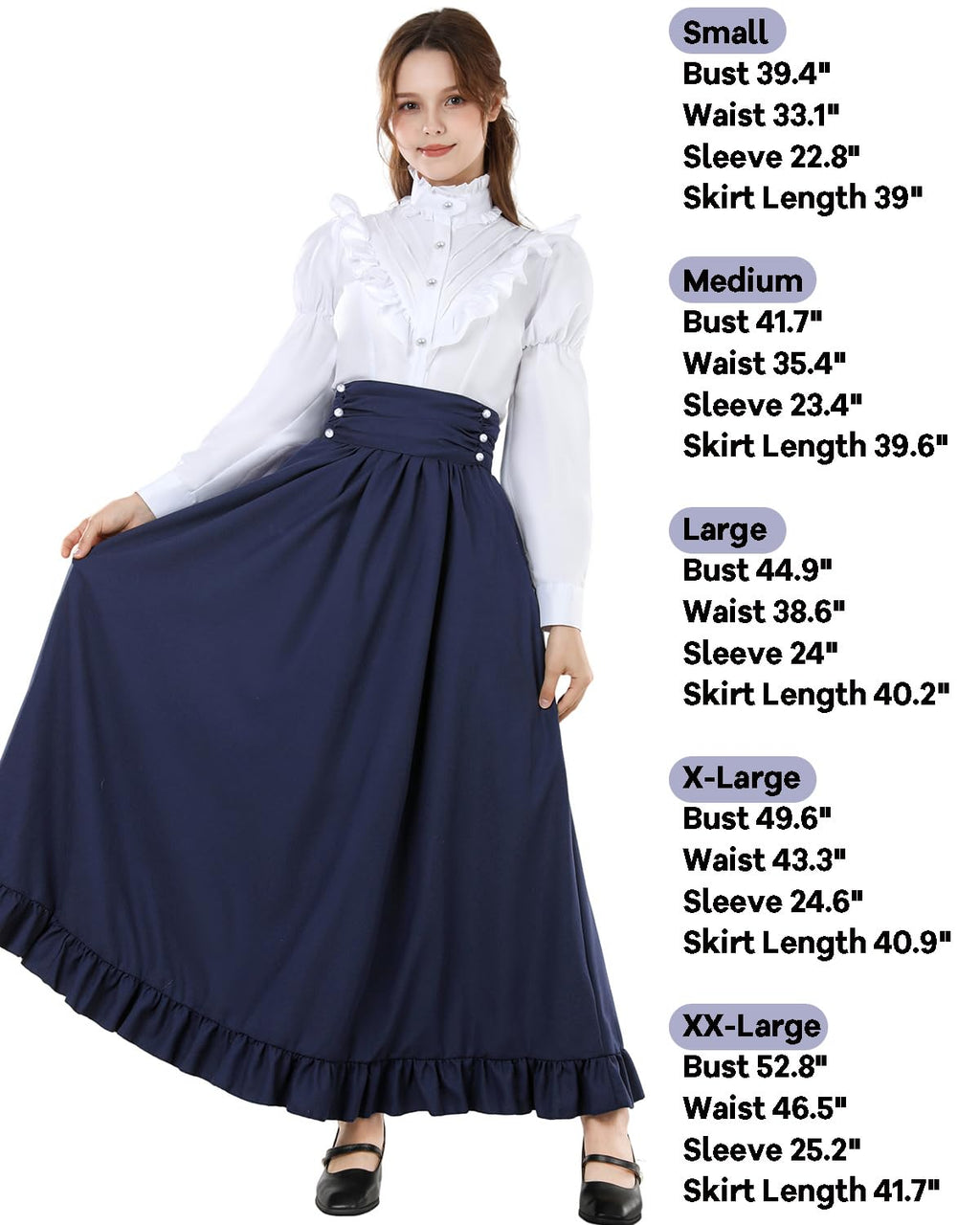 Victorian Dress for Women 2-Pieces 1800s Edwardian Dress Ball Gown Renaissance Costume