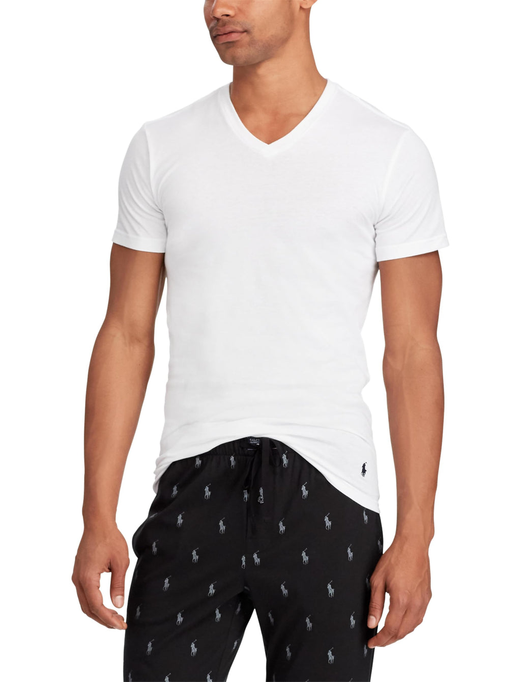 Polo Ralph Lauren Men's T-Shirt Pack, 3-Pack, Cotton Men's Clothing V-Neck Undershirt, Slim Fit Tees, Moisture-Wicking