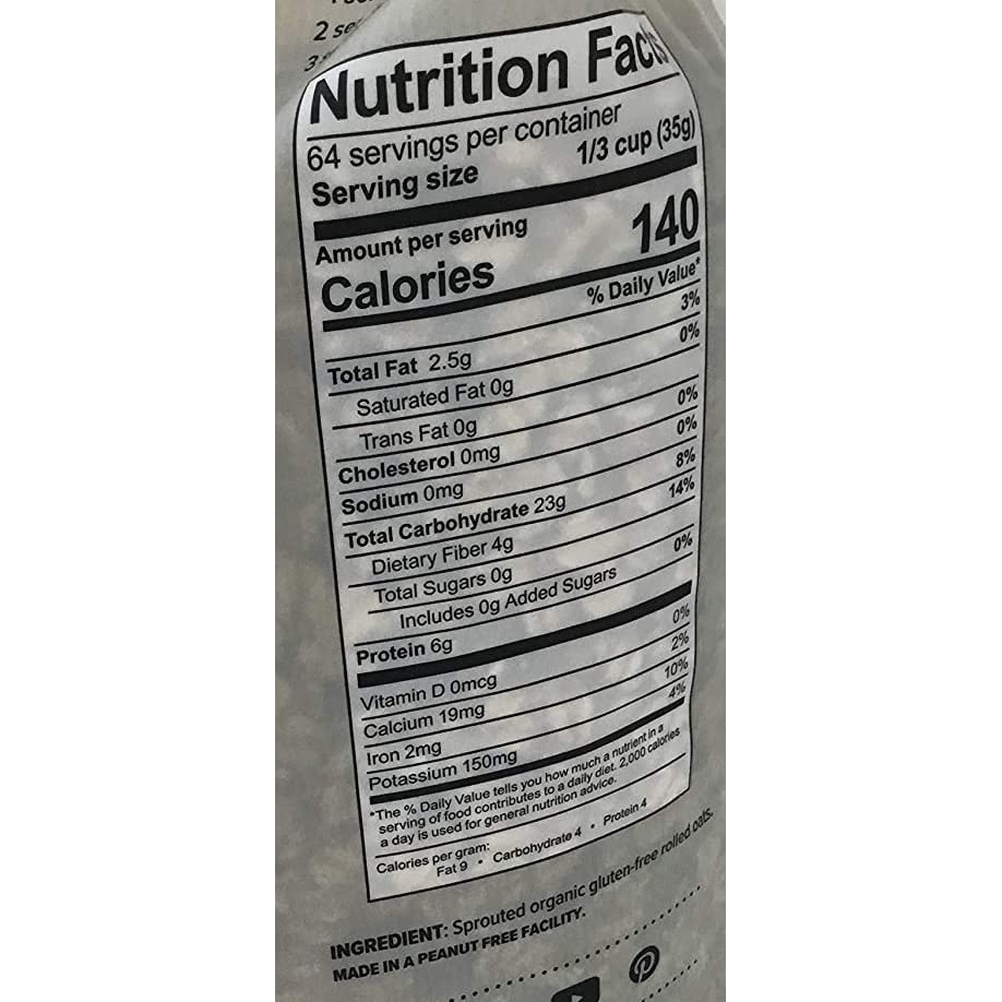 One Degree Gluten Free Sprouted Rolled Oats 5 lbs.