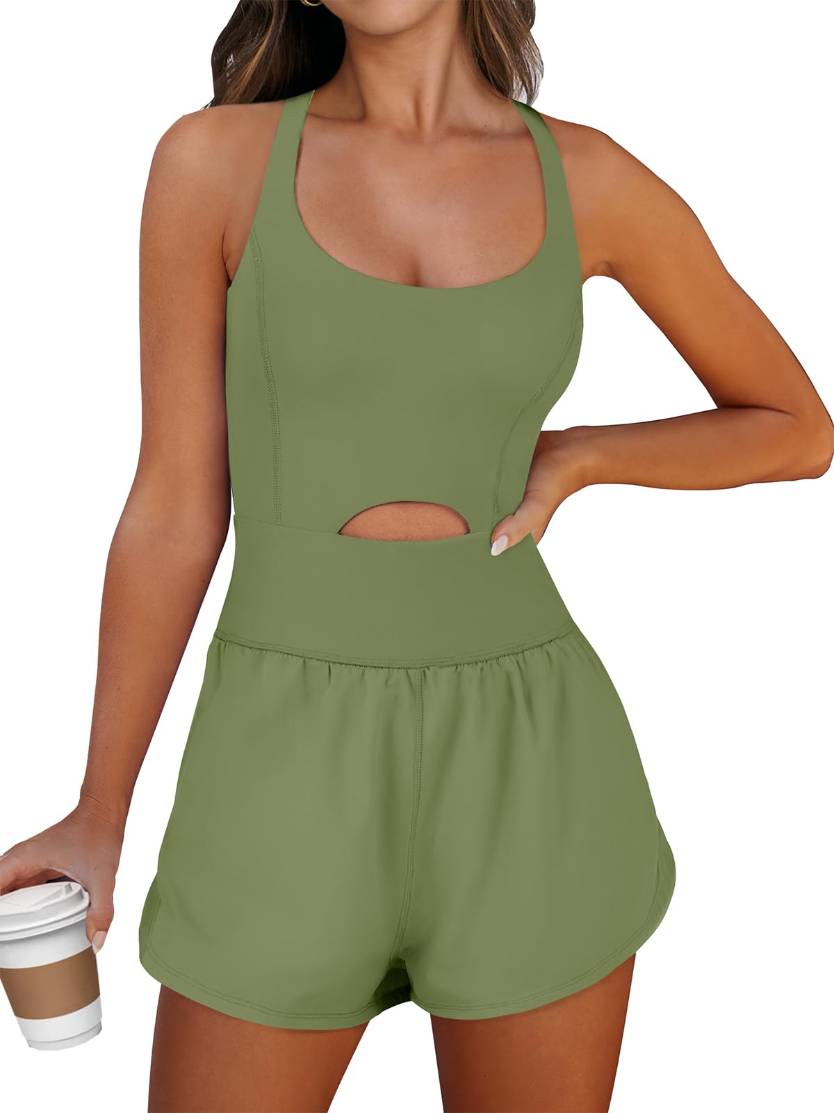 Caracilia Women's Workout Athletic Romper Summer Sets Short Jumpsuits Onesie Running Outfits Exercise Gym 2026 Trendy Clothes