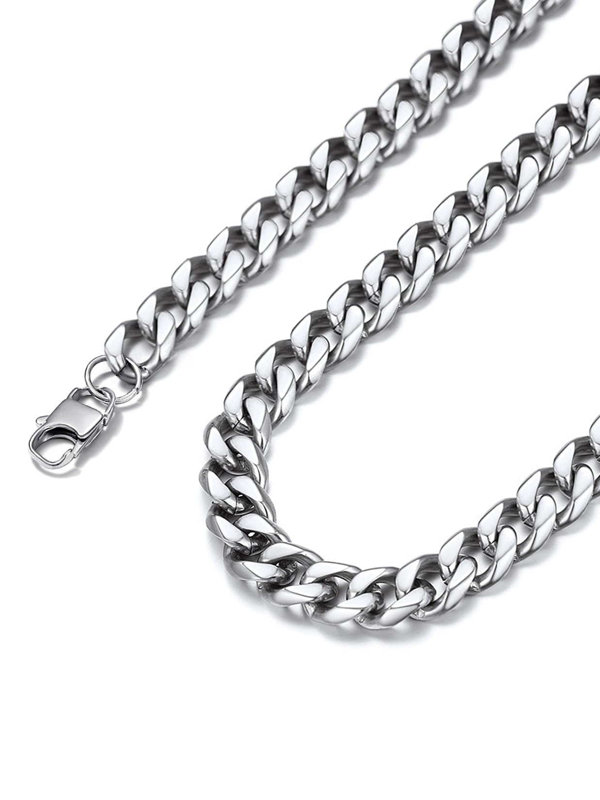 Suplight Cuban Link Chain for Men Women, 18K Gold Plated/Stainless Steel Black Miami Curb Cuban Chain Necklace, 3/6/9/12 mm 14-30 Inch Hip Hop Mens Jewelry, Send Gift Box