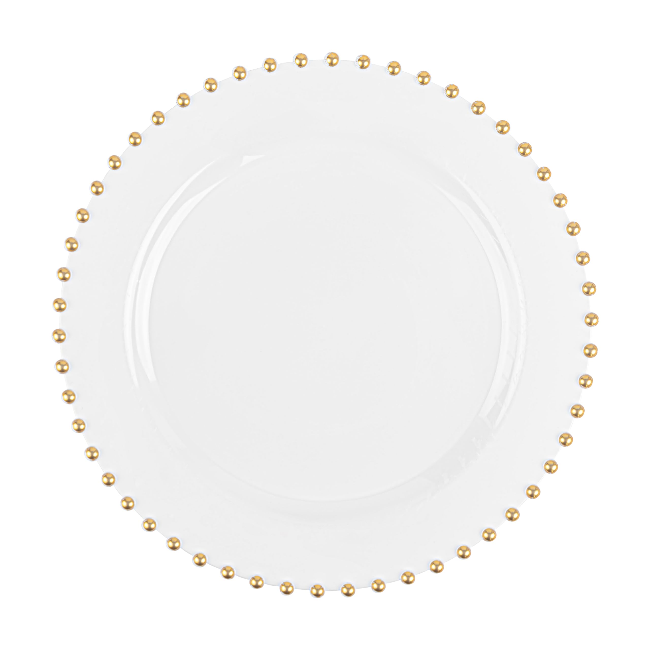 PLASTICPRO 32 Piece Combo Plastic Dinner Plates Disposable Plastic Fancy Heavy Duty Party Dishes 7 inch and 10 inch, Black and Gold Beaded