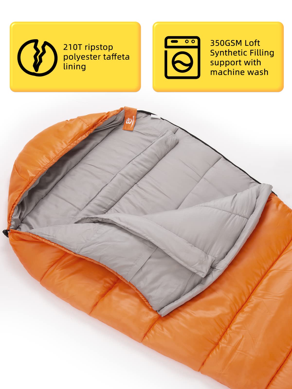Bessport Mummy Sleeping Bag | 15-45 ℉ Extreme 3-4 Season Sleeping Bag for Adults Cold Weather– Warm and Washable, for Hiking Traveling & Outdoor Activities