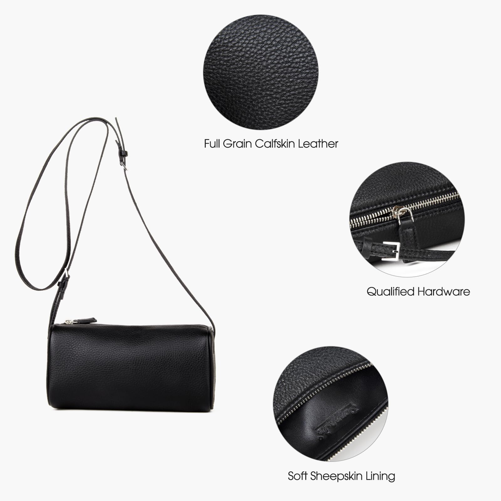 DONNAIN Premium Full-Grained Leather Crossbody Purses for Women, Hobo Bags for Women Crossbody with Adjustable Strap