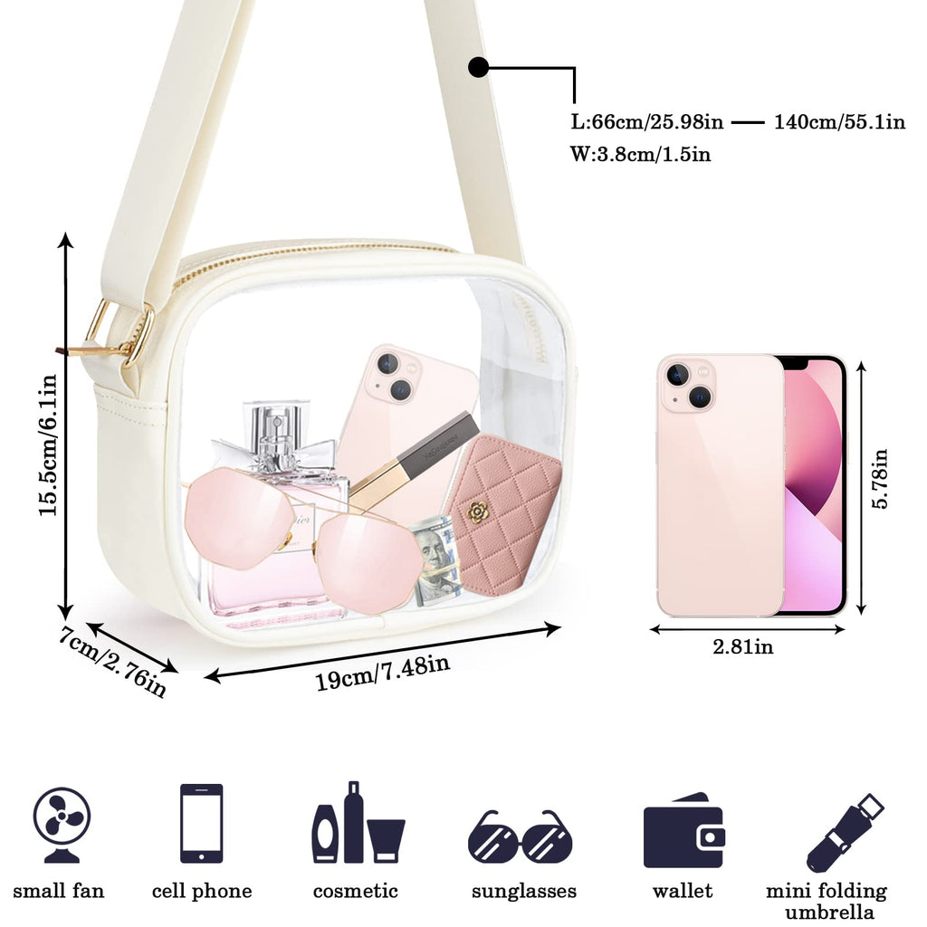 KETIEE Clear Crossbody Bag, Stadium Approved Clear Purse Bag for Concerts Sports Events Festivals