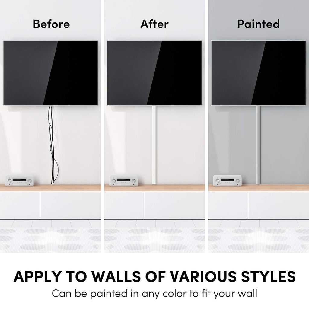 Cord Covers for Wires on Wall - 150in Cable Management Cable Hider - Cord Hiders for TV On Wall - Paintable Cable Concealer - Wire Covers for Cords - 10X (L16 x W0.95 x H0.5) - Medium | Beige