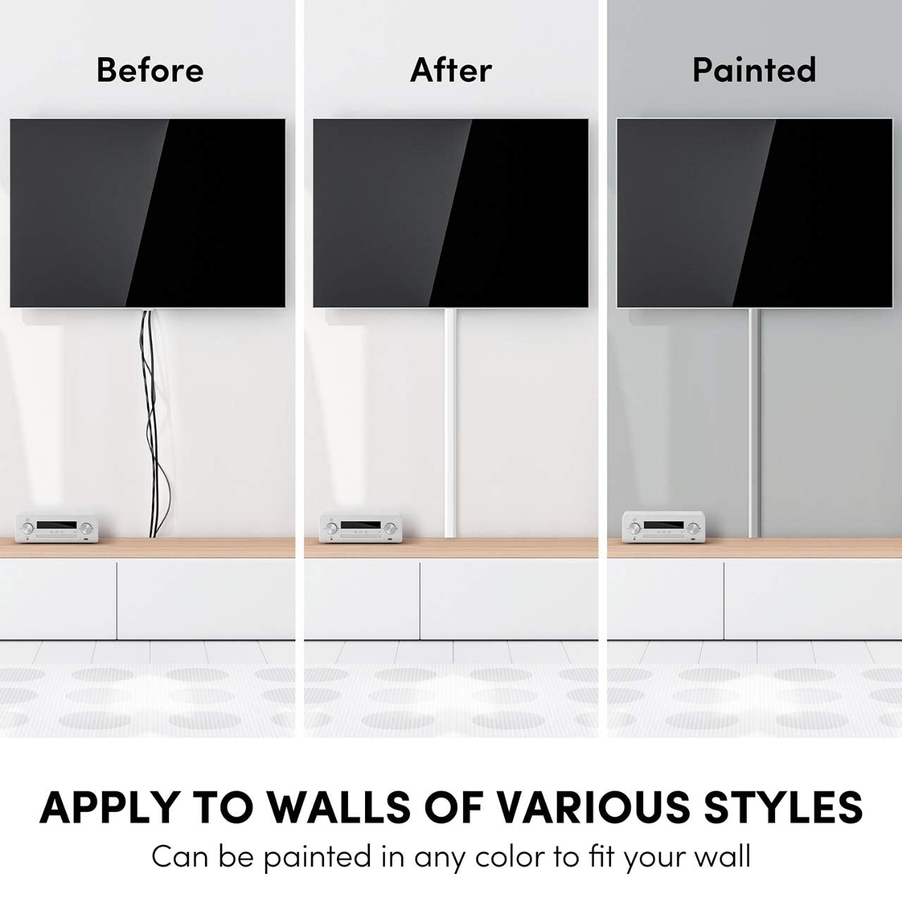 Cord Covers for Wires on Wall - 150in Cable Management Cable Hider - Cord Hiders for TV On Wall - Paintable Cable Concealer - Wire Covers for Cords - 10X (L16 x W0.95 x H0.5) - Medium | Beige