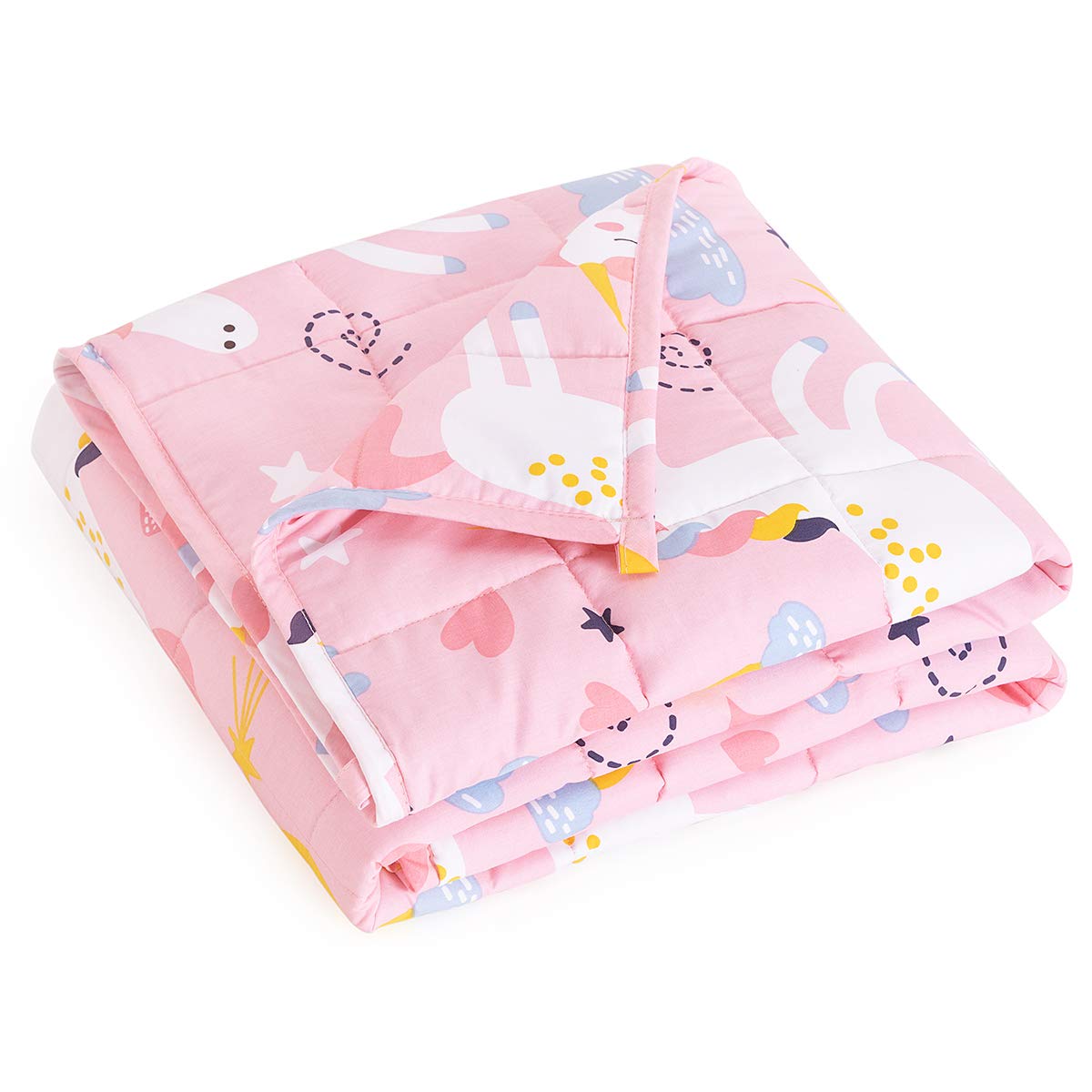 Mr. Sandman Weighted Blanket 3 Pounds Washable, Best for 20-40lb Breathable Cotton Heavy Blanket with Nontoxic Glass Beads - 36" x 48" Cute Cat
