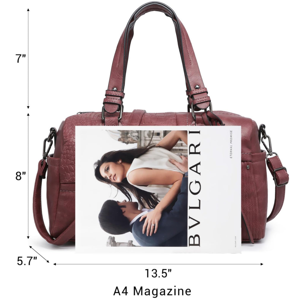 Dasein Women Soft Vegan Leather Barrel Bags Large Hobo Top Handle Work Totes Satchel Handbags Shoulder Purse