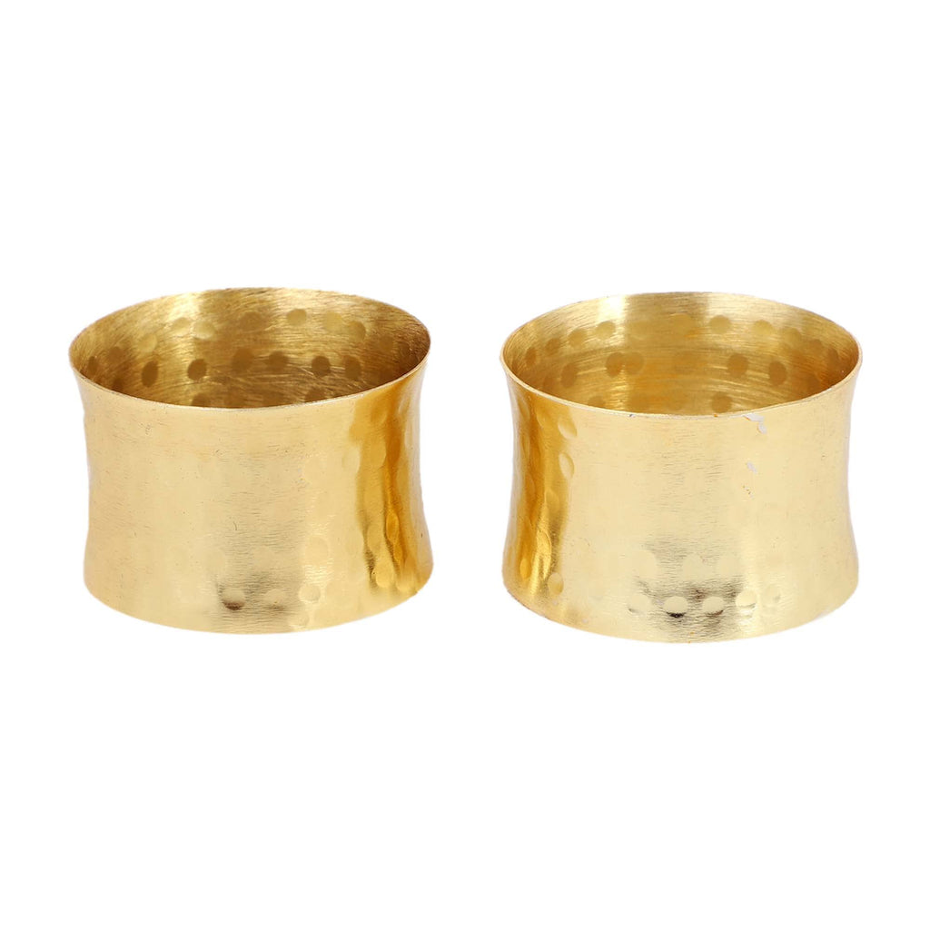 ITOS365 Handmade Round Hammered Antique Napkin Rings Holder for Dinning Table Parties Everyday, Set of 12