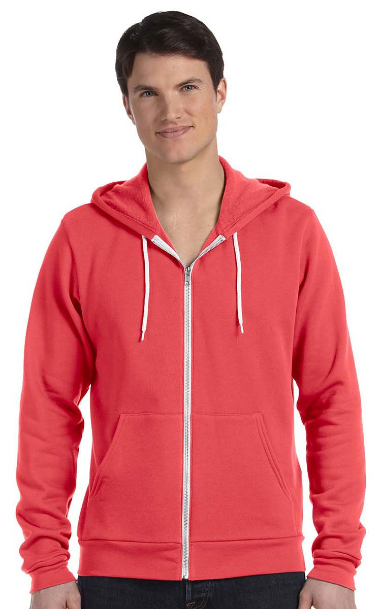 Bella & Canvas Men's 3739 Unisex Poly-Cotton Fleece Full-Zip Hoodie