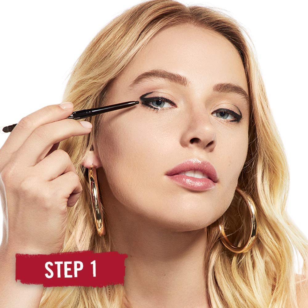 Rimmel London Exaggerate Waterproof Eye Definer Eyeliner, Highly Pigmented, Long-Wearing, Built-In Smudger, 230, Deep Ocean, 0.01oz