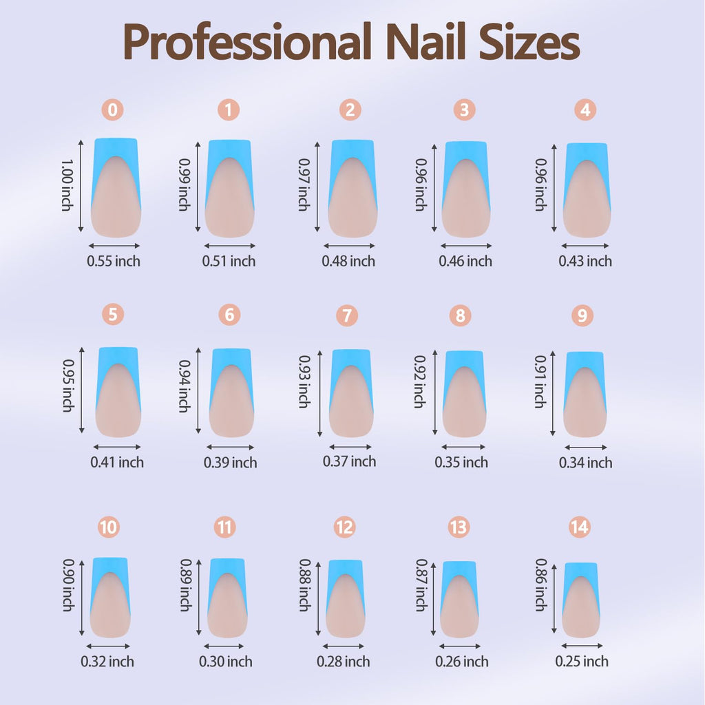 Misssix XBASICTIPS French Tip Press On Nails, 300Pcs French Gel Nail Tips Long Square, Soft Gel Pre-shaped No Need to File 3 in 1 Tips, Fake Nails for Nail Art DIY Extension Designs 15 Sizes