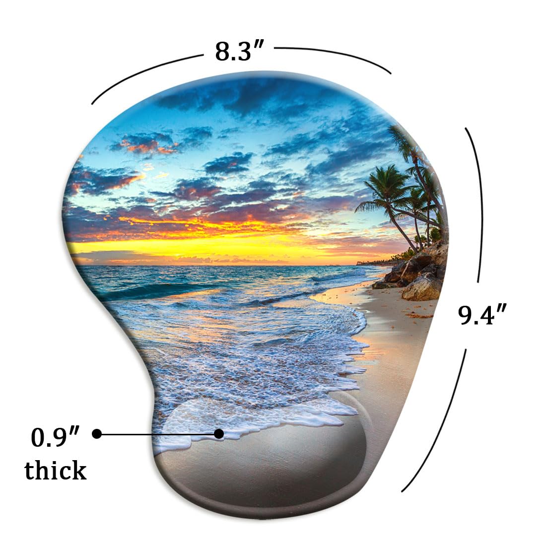 DOOKE Ergonomic Mouse Pad with Wrist Support and Coaster,Mouse Pads with Non-Slip PU Base for Home Office Working Studying Easy Typing & Pain Relief Aesthetic Art