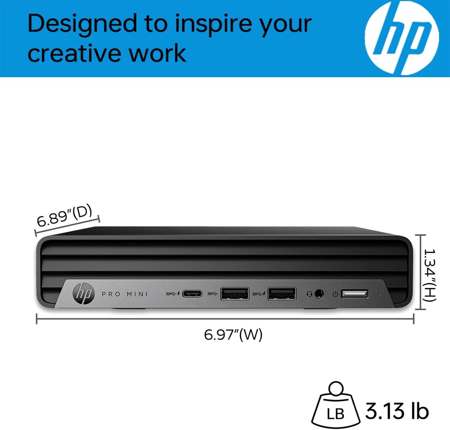 HP Desktop Computer PC Pro Mini 400 G9 MFF for Business, Intel 12-Core i7-12700T, 32GB DDR4 RAM, 1TB PCIe SSD, WiFi, Bluetooth, 2 Type-C, 2 DisplayPorts, HDMI, Keyboard and Mouse, Windows 11 Pro
