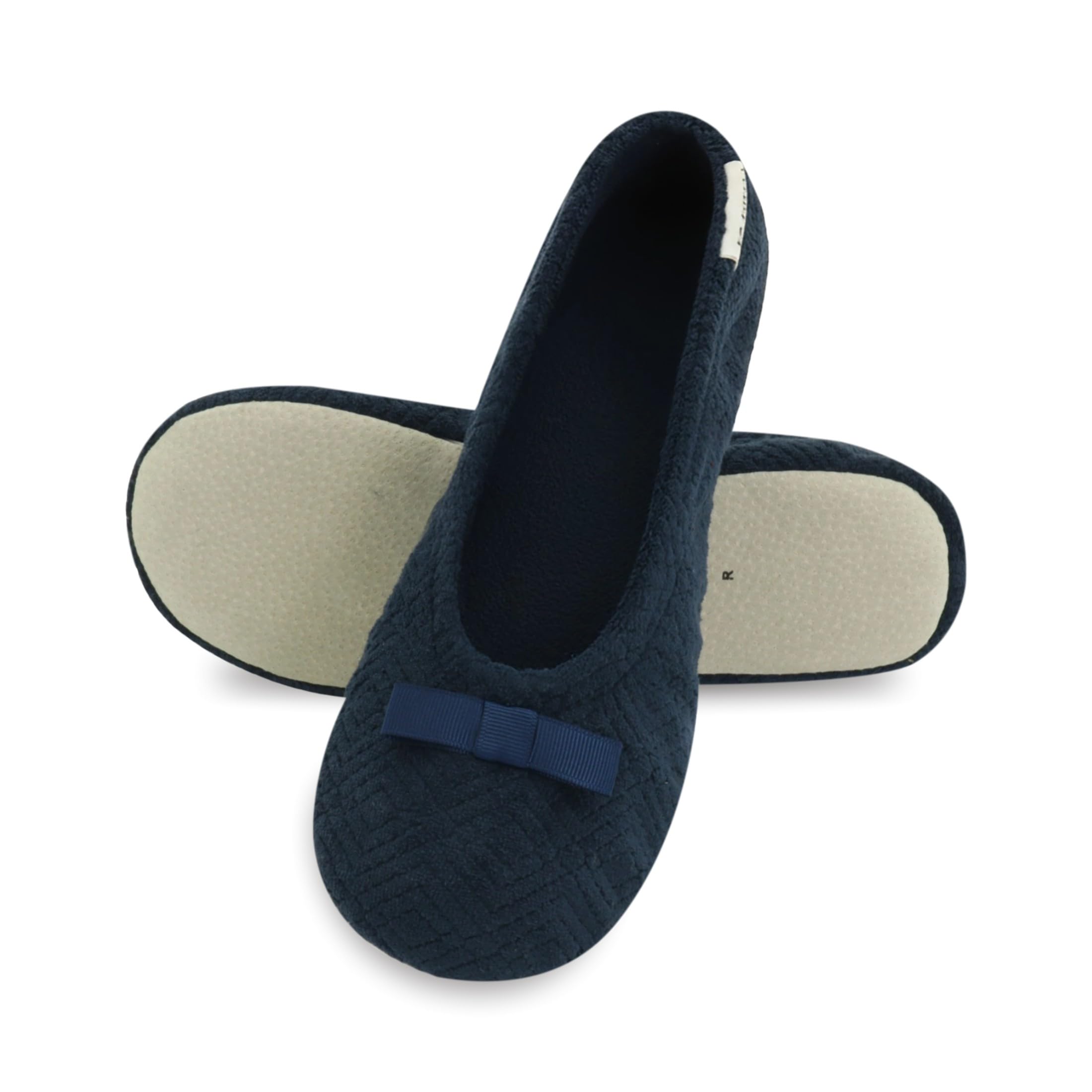 isotoner Women's Diamond Microterry Ballerina Slippers