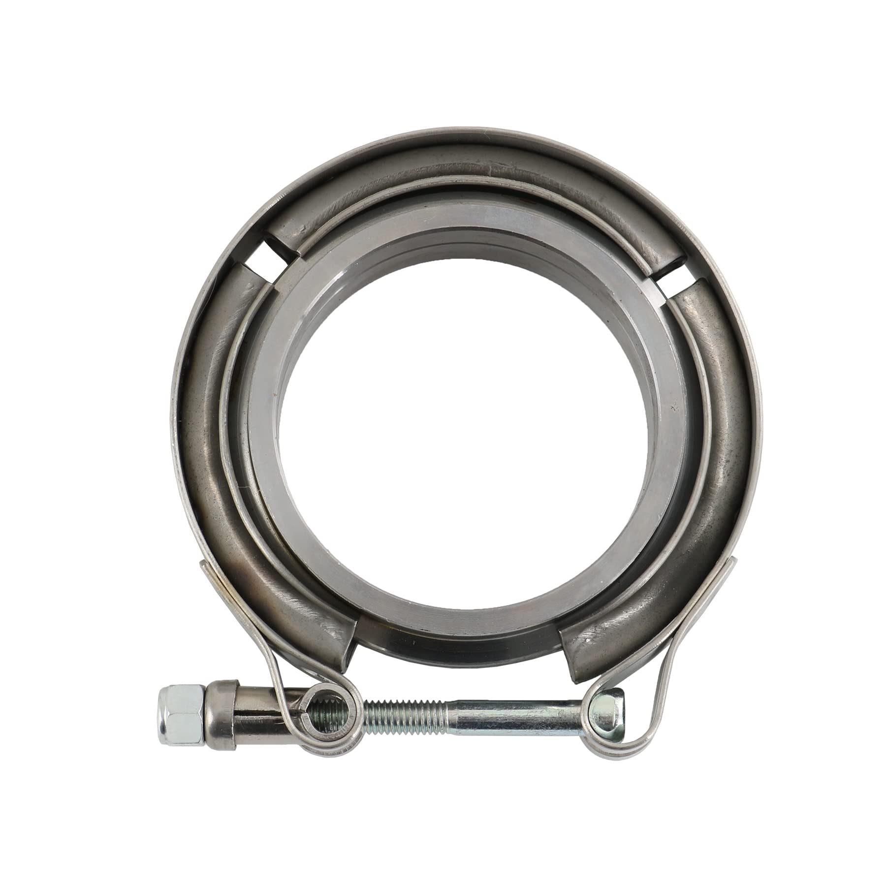 2.25" V-Band Flange Clamp Kit With Ridge Stainless Steel Replacement For Exhaust Downpipe 2.25 Inch