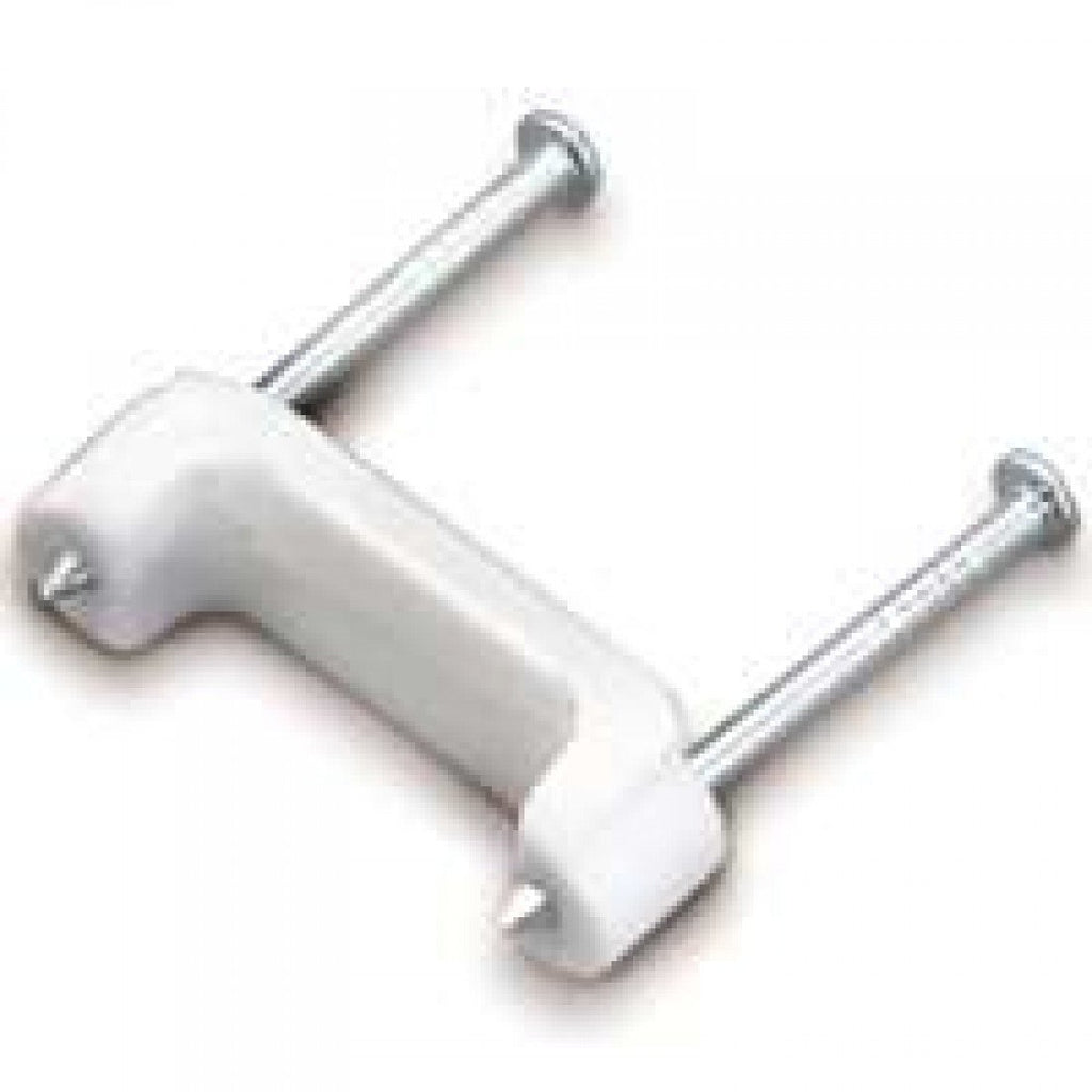 Gardner Bender PS-150Z Plastic Staple, ½ Inch., Secures Romex, UF & (NM) Non-Metalic Cable, Polyethylene - UV Resistant, Splinter Free, Application: 14/2, 12/2, 10/2 (NM) Non-Metalic Cable, 100 Pk., White