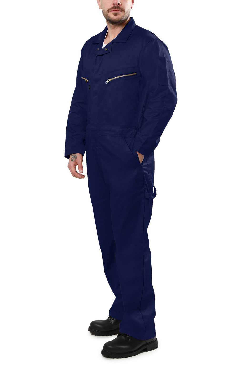 Kolossus Pro-Utility Cotton Blend Long Sleeve Coverall with Zippered Frontal Pockets