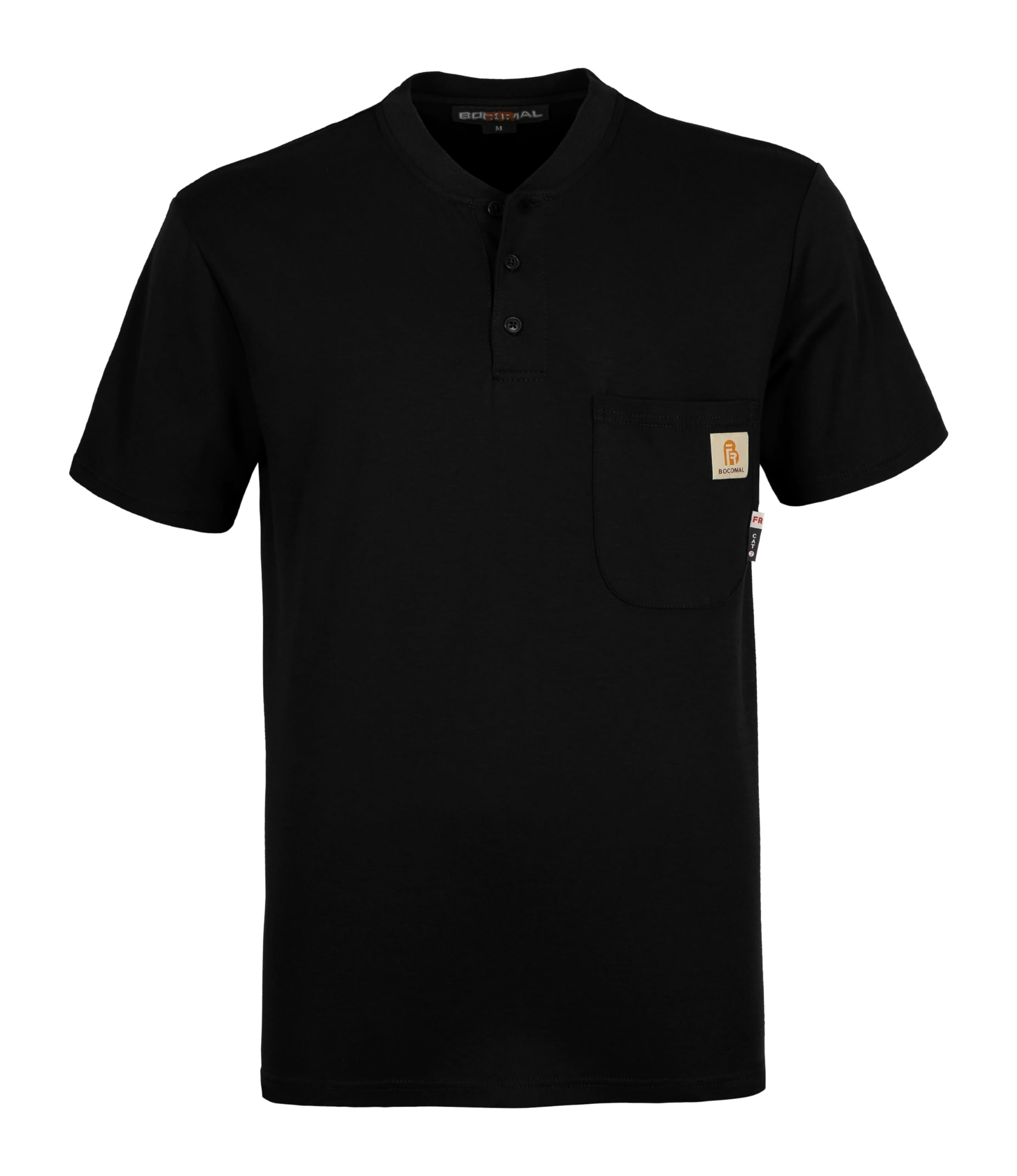 BOCOMAL FR Shirts Flame Resistant Shirt 5.5oz 100% Cotton Light Weight CAT2 Fire Retardant Henley Shirts