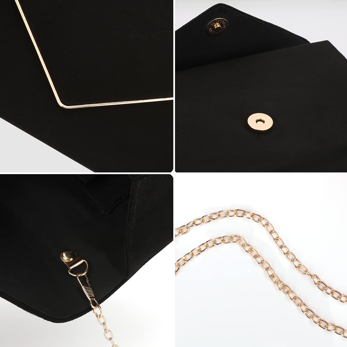 BBjinronjy Clutch Purse for Women Evening Bags Handbags for Wedding Party Cocktail Prom Faux Suede Crossbody Shoulder Bag