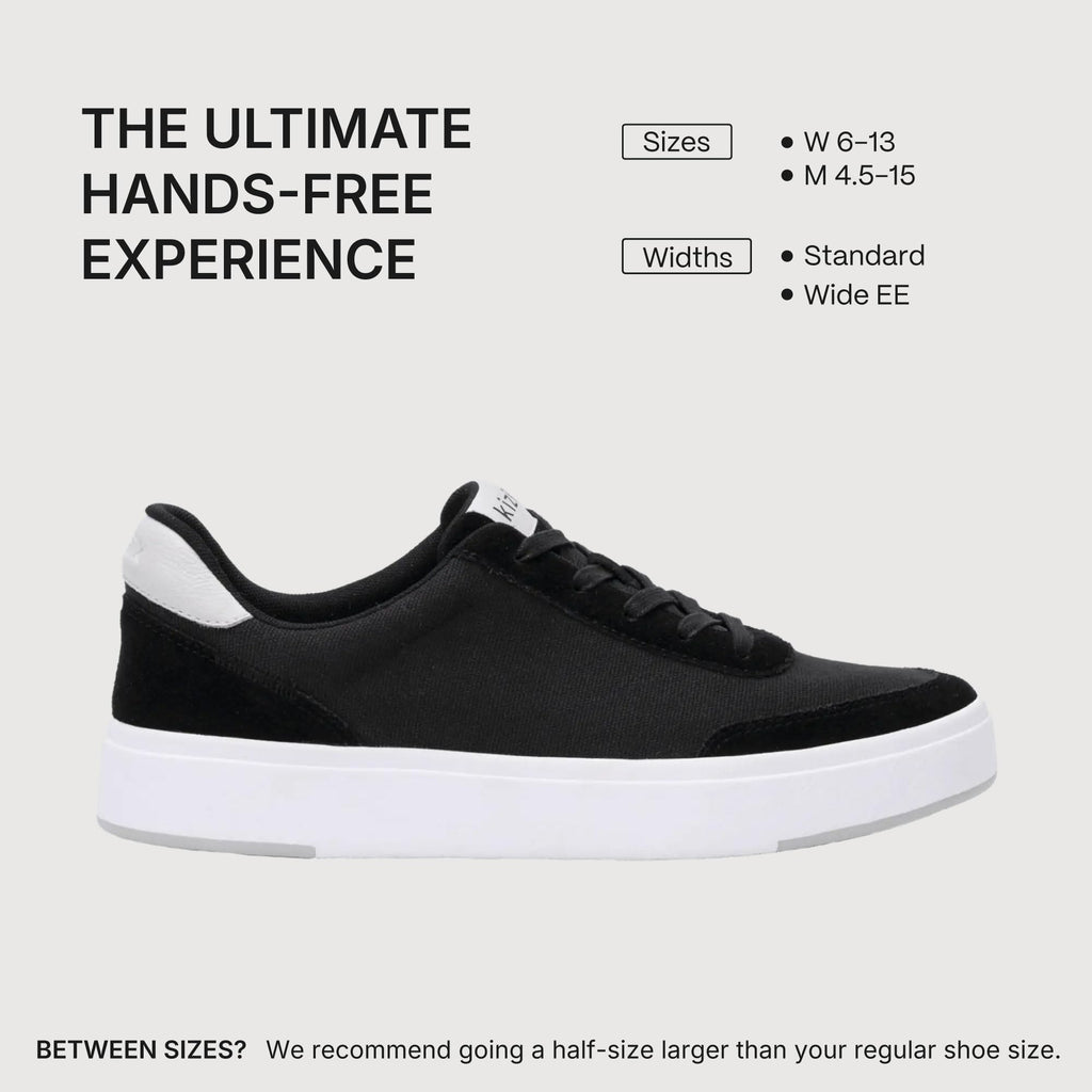 Kizik Slip On Sneakers: Prague - Court Style, 4-Way Stretch Canvas with Suede Details, Casual Shoes for Women & Men, Hands Free Convenience