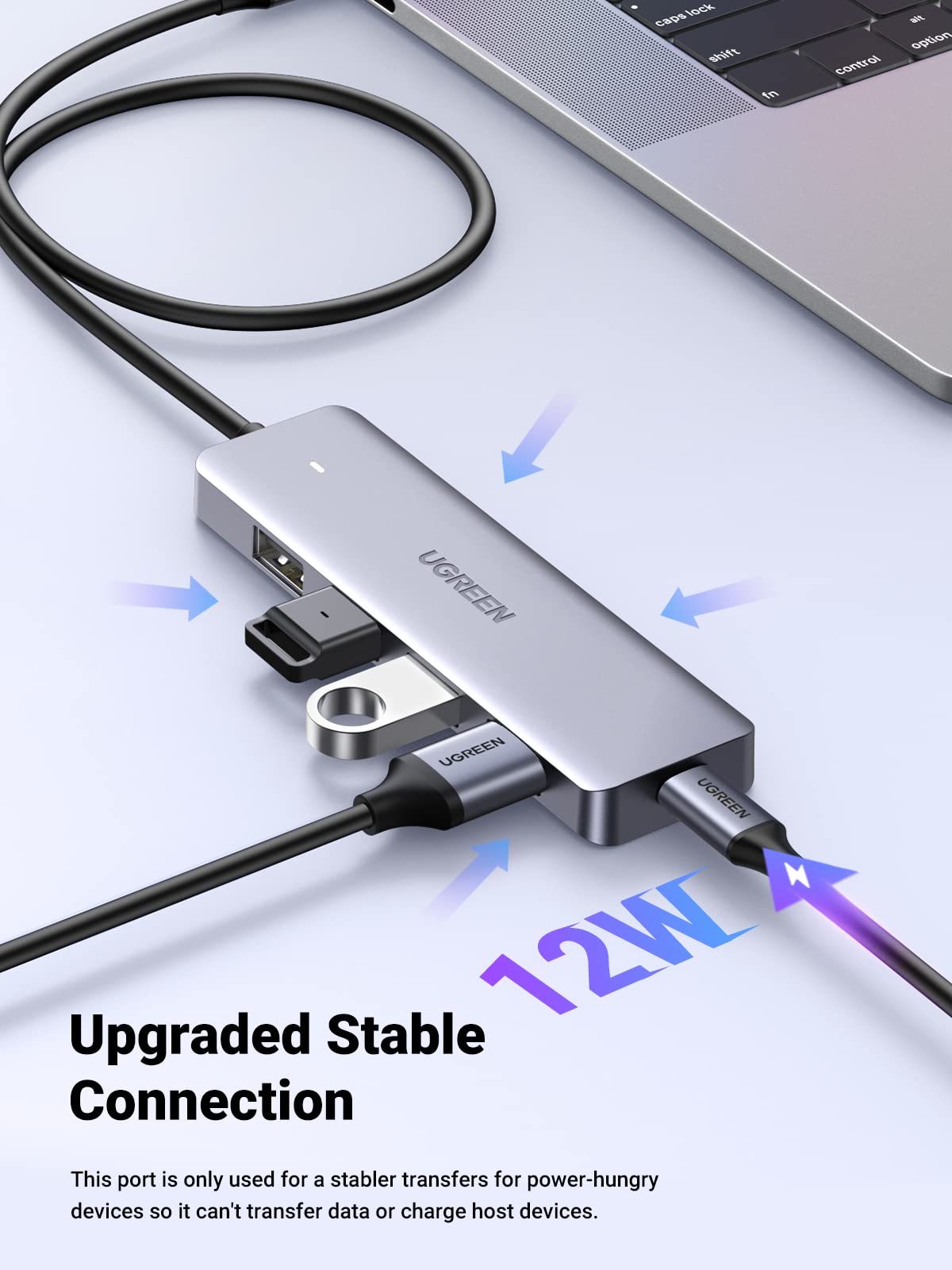UGREEN USB C to USB A Hub with 4 USB 3.0 for Laptop, MacBook Pro/Air, Mac mini M4, iMac, iPad Pro, Chromebook, Dell XPS, Galaxy S23, and More, 0.5FT