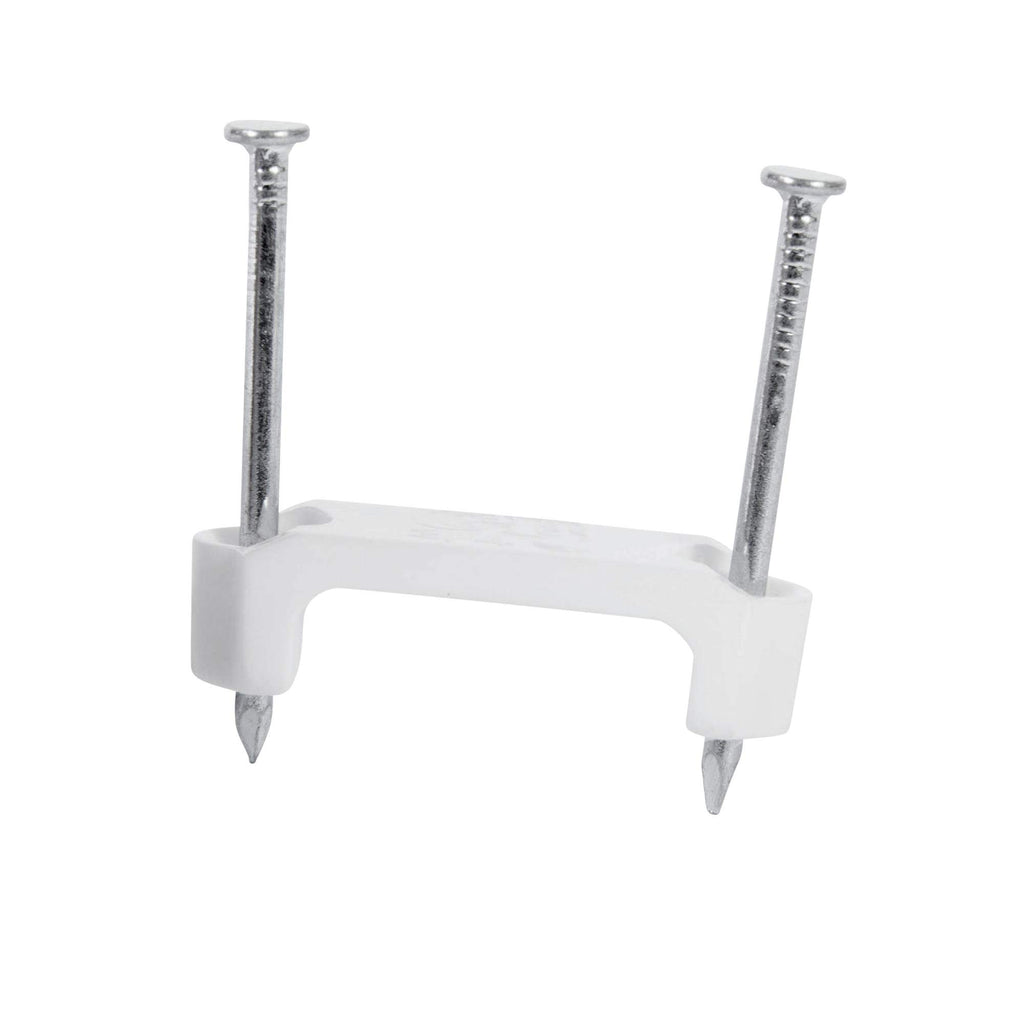 Gardner Bender PS-150Z Plastic Staple, ½ Inch., Secures Romex, UF & (NM) Non-Metalic Cable, Polyethylene - UV Resistant, Splinter Free, Application: 14/2, 12/2, 10/2 (NM) Non-Metalic Cable, 100 Pk., White