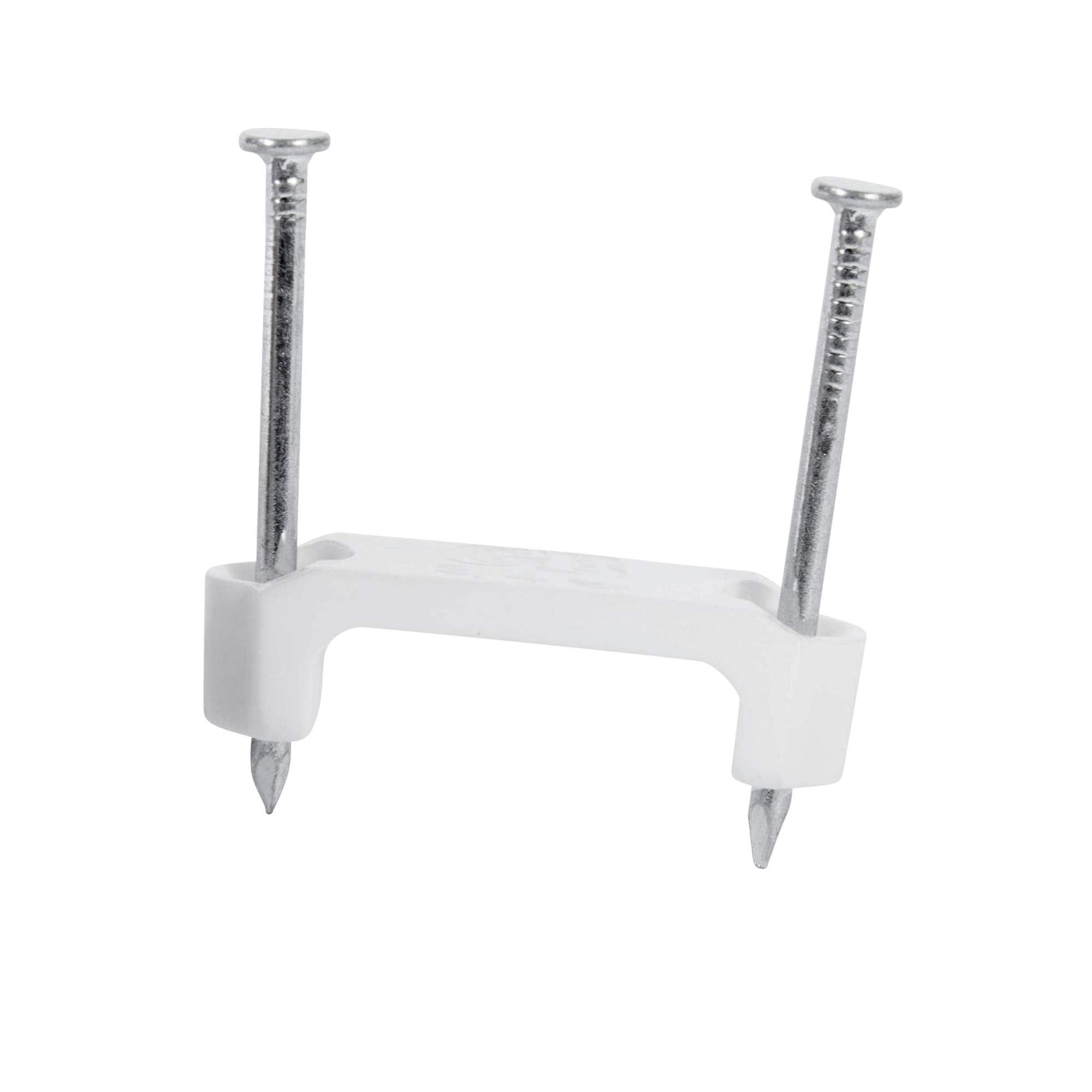 Gardner Bender PS-150Z Plastic Staple, ½ Inch., Secures Romex, UF & (NM) Non-Metalic Cable, Polyethylene - UV Resistant, Splinter Free, Application: 14/2, 12/2, 10/2 (NM) Non-Metalic Cable, 100 Pk., White