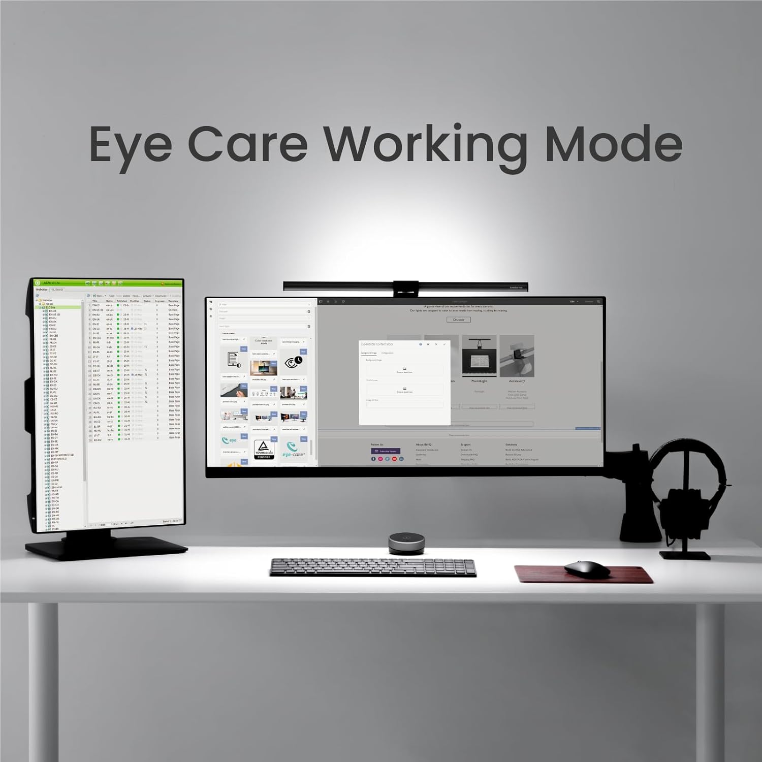 BenQ ScreenBar Halo LED Monitor Light Bar - Wireless Controller, Backlight, Adjustable Brightness/Color Temperature, Eye-Care Light Bar, No Screen Glare, Space-Saving, USB Powered Lamp