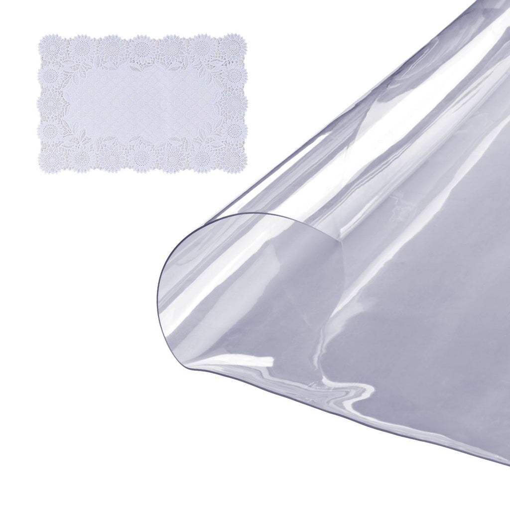 VEVOR Clear PVC Square Tablecloth, 12" x 12", 1.5mm Thick, Waterproof, Stain Resistant, Durable, Desk, Coffee Table, Dining Room Table