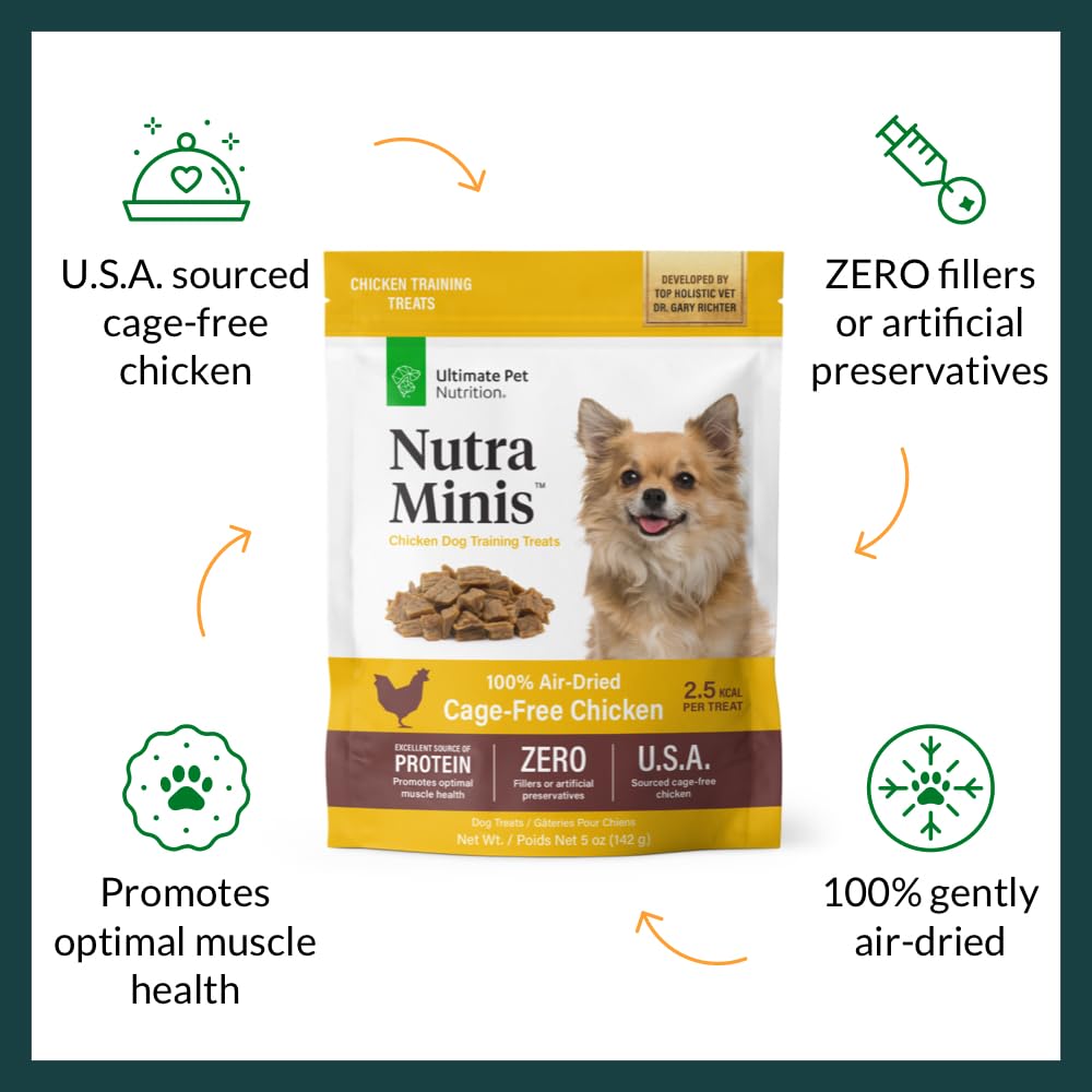 ULTIMATE PET NUTRITION Nutra Minis Dog Air-Dried Training Treats (5 oz) (Beef)
