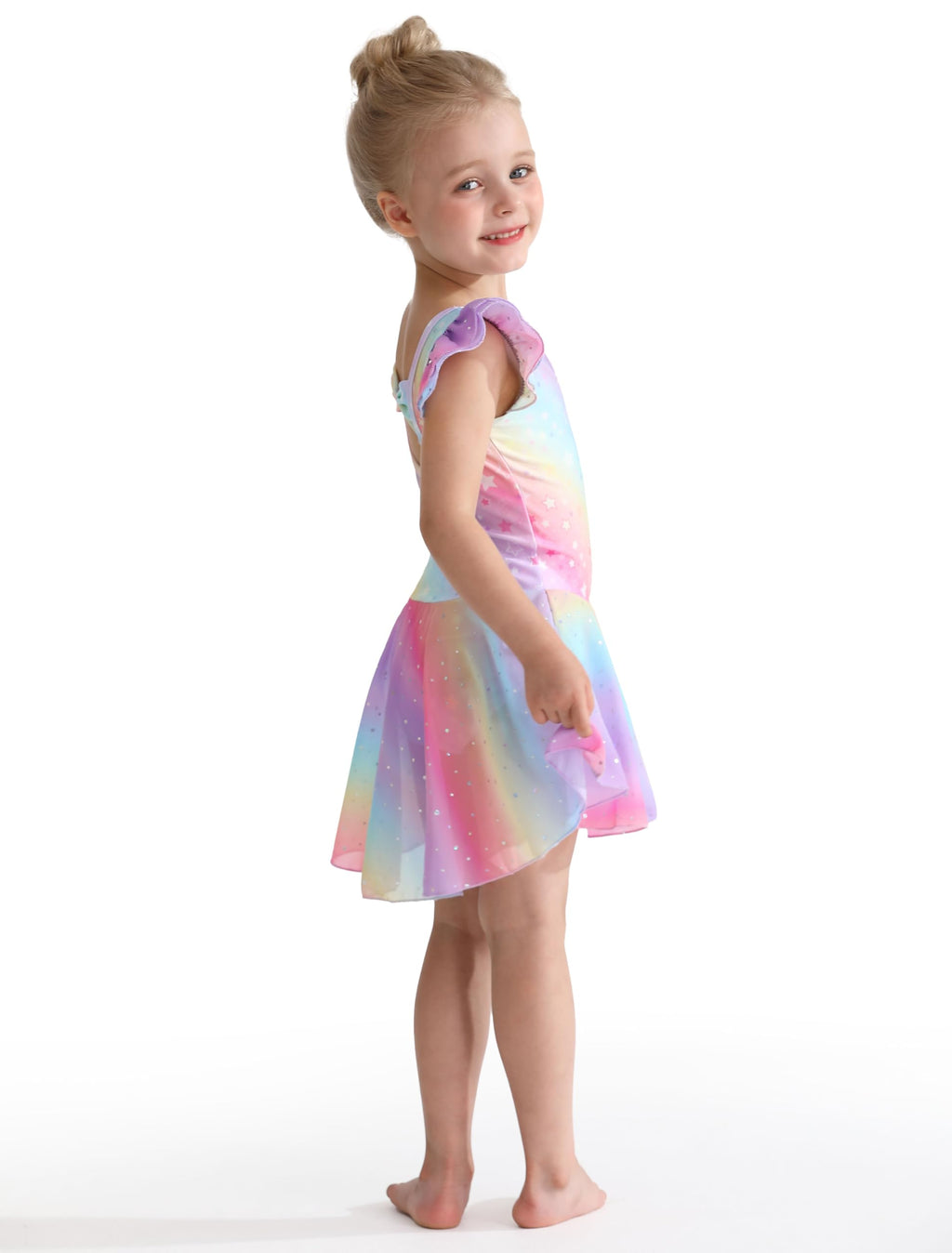 Mecceos Ballet Leotards for Girls Toddler Dance Leotards Short/Long Sleeve Skirt Ballerina Outfits