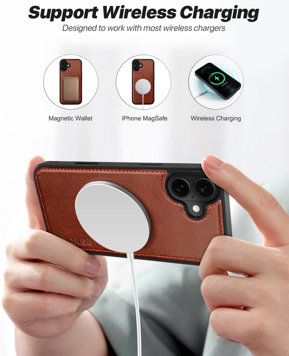 OCASE for iPhone 16 Case Detachable Wallet Case with Card Holder, 2 in 1 Pu Leather Flip Folio with RFID Blocking Stand Wrist Strap Shockproof Phone Cover 6.1 Inch 2024, Black