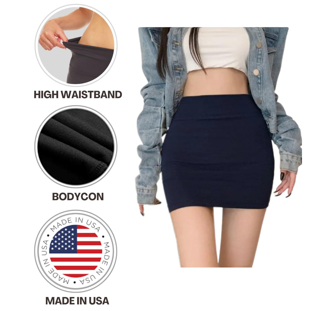 Sweet Hearts Mini Pencil Skirt for Women- Above Knee Basic Basic Bodycon Skirt Made in USA