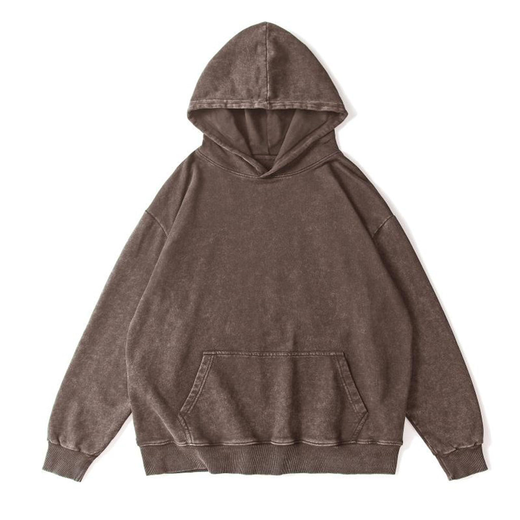Bobeutou Oversized Hoodie Men Vintage Cotton Casual Hooded Sweatshirt Trendy Baggy Basic Hoodies Retro Pullover Streetwear